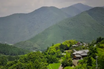 Photo:  The [Kumano Kodo] route mostly leads through forest but there are some beautiful small villages too.  – Virginia Gonzalez / JT