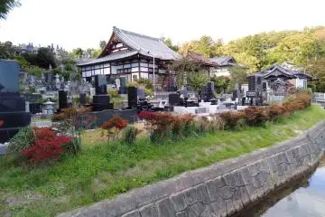 View of the temple from across the roadside canal