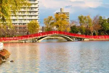 Bridge over the pond at Kaiseizan Park
