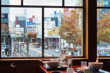 Koriyama from restaurant at station
