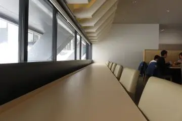 The clean lines of this restaurant calms your mind and prepares your body to take in the blessings of the morning