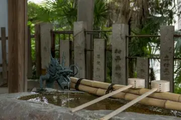 Temizu (hand and mouth washing) at the entrance of the shrine