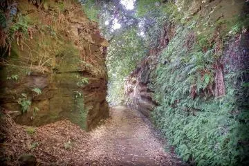 The narrow pass cut through the rock