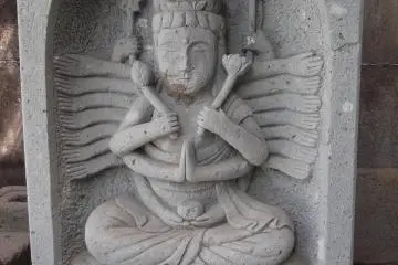One of many Buddhist sculptures