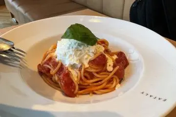 Tomato based pasta with cheese from Gunma (the only cheese not from Italy)