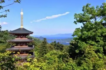 Take in the scenic views of Amanohashidate at Naraiji temple