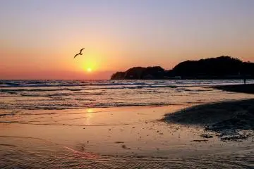 Sunset over Yuigahama Beach