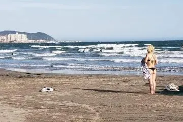 Contemplating a swim