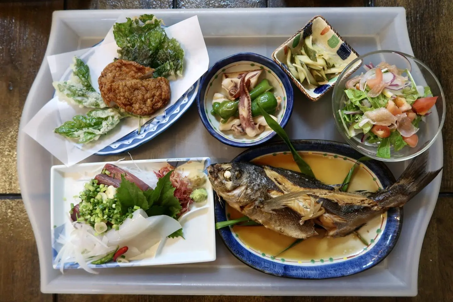 A colorful spread of fresh island cuisine