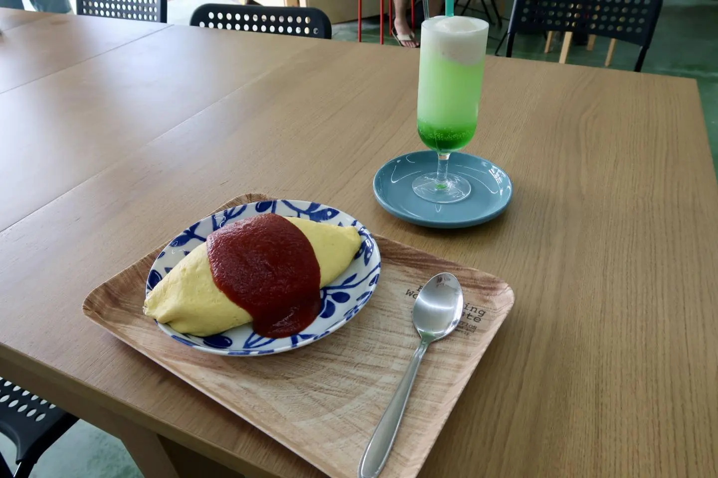 Omurice and cream soda from NINZ Cafe