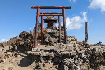 The shrine at the summit of Kaibukidake