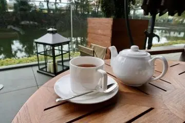 Warm tea on an autumn day