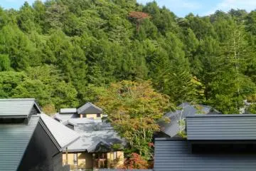 <p>Hotel ini terletak di tepi hutan.</p>
