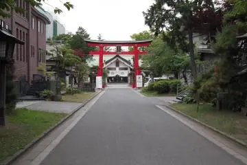 The main hall comes into view as you walk towards the gate