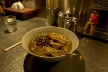 The Thai green curry ramen was incredible at Bassanova Ramen Shindaita in Setagaya-ku Tokyo