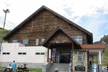 The entrance to the ropeway at the foot of the mountain