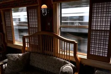 Sofa in the lounge car