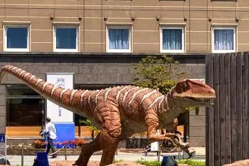 Moving Dinosaurs at Fukui Station