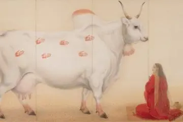 Domoto had a fascination with India, and certain works depict this