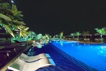 Garden Pool at night
