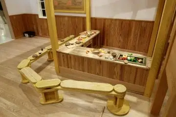 Wooden kitchen area