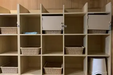 Clothing storage at the hot spring baths