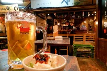 Otsukare beer at Ebisu Yokocho.