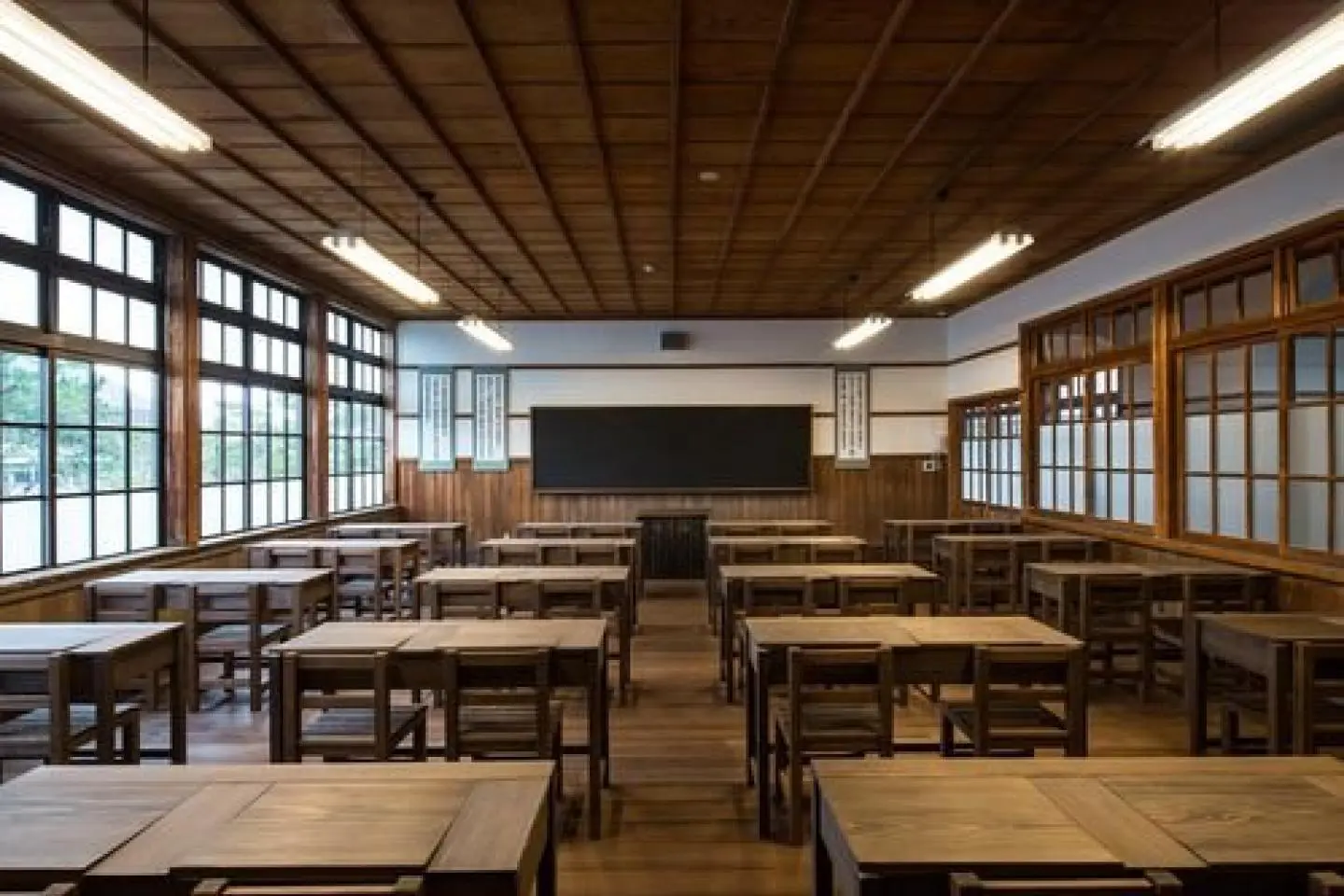 복원된 초등학교 교실 (저작권: Hagi City)