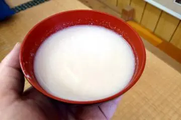 Very sweet amazake at the school (no/low alcohol)