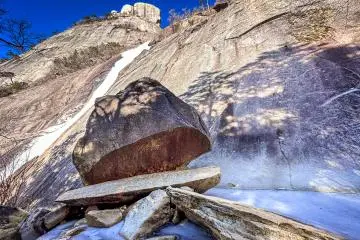 Pac-Man Rock can easily fit ten people in its “mouth”
