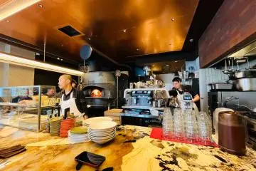 Sit at the counter for a view of the chefs