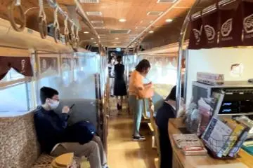 Inside the Nagaragawa Tourist Train 