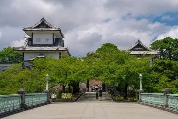 At the entrance to the Kanazawa Castle grounds