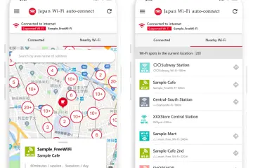 Map view (left), List view (right)
