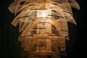 Bamboo lamp in Raku villa