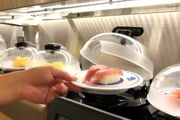 Sushi protected by antibacterial covers