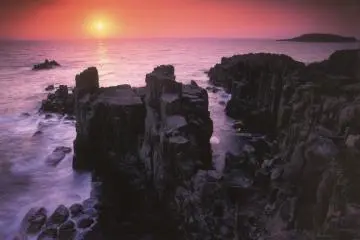 Tojinbo at sunset