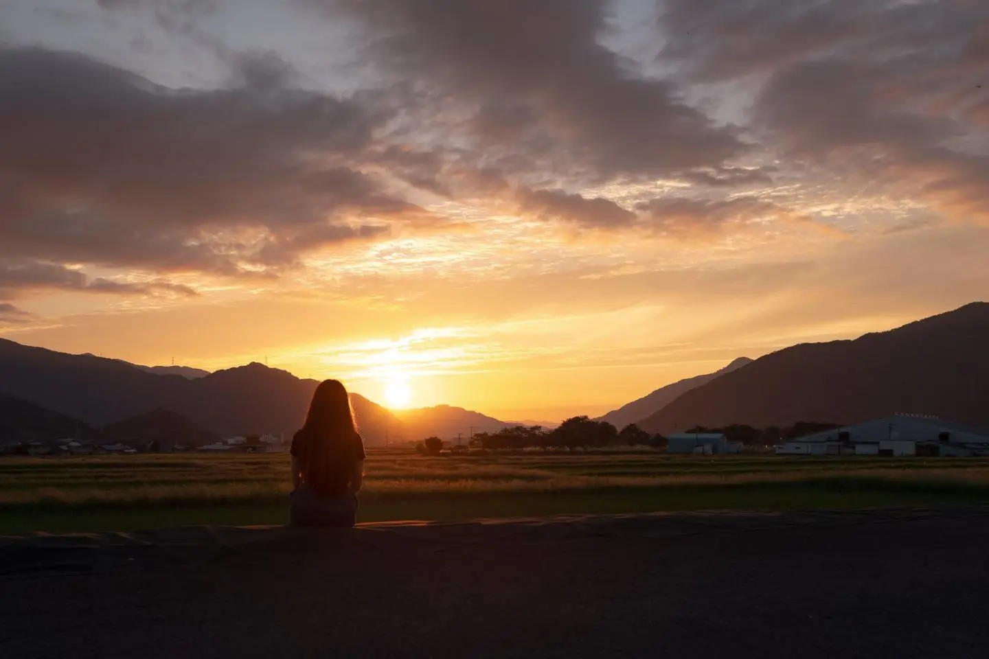 Sunset over Fukui’s rural landscape (照片由: Kota Hasegawa)