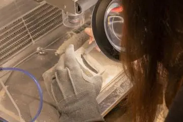 Fossil preparation—carefully removing a tooth