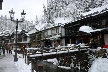Although it's a beautiful destination year round, Ginzan Onsen is best known for its wintery streetscapes
