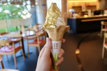 Gold leaf ice cream
