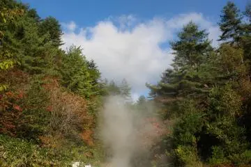 See steam jetting to the sky
