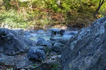 Many shrines dot the place. Throw a 1 yen coin and witness it completely corrode away in 10 days from the acidic waters
