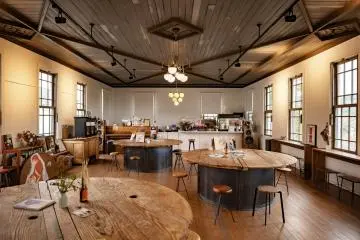 The brewery’s cafe area
