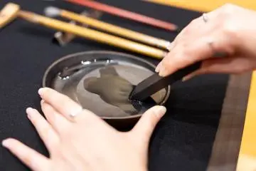 Make ink with Akama inkstone