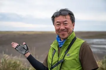 Ta-chan showing off Hokkaido’s scenery