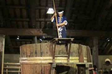 A display at the Hakutsuru Sake Brewery Museum in Kobe. Kobe's Nada Gogo district is traditionally famous as a sake-brewing area.