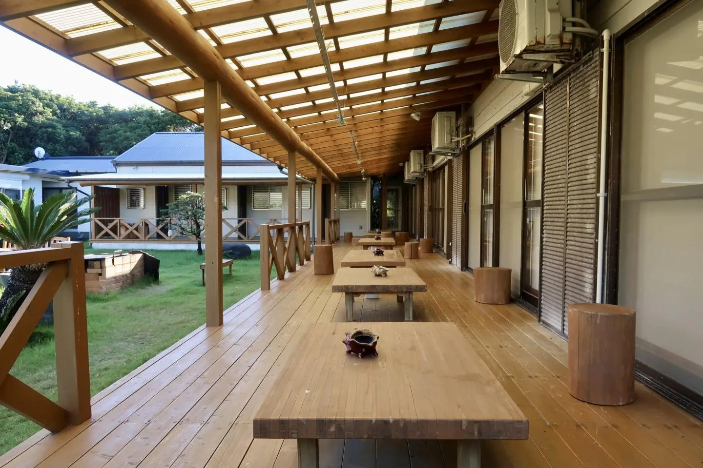 Minshuku Yukei’s outdoor seating areas