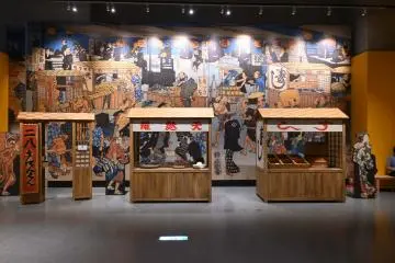 Replicas of Edo-period food stalls