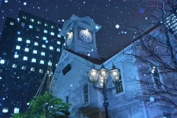 Sapporo clock tower during winter